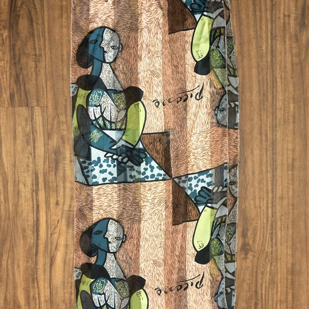 Bijoux Terner Picasso Print Bold Graphic Scarf, Made in Korea